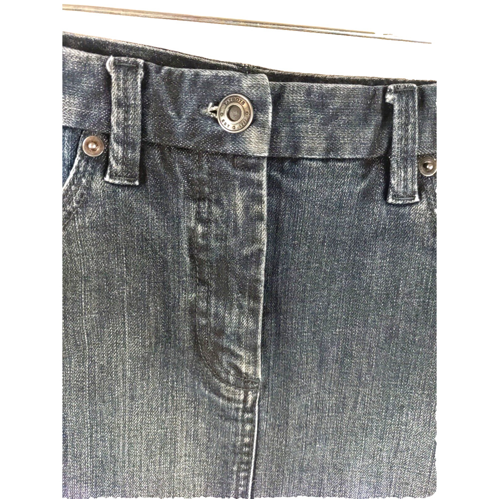 Talbot Petite Stretch Women's Blue Jean Faded Black Denim Skirt Size 4 - Picture 2 of 6